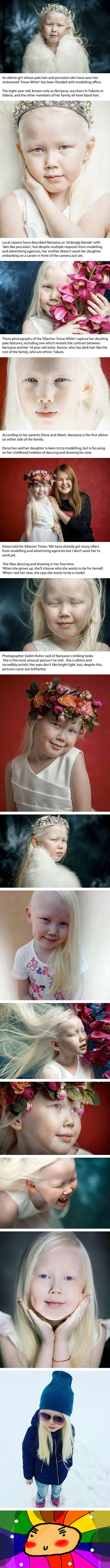 8-Year-Old Albino Snow White From Siberia Takes Fashion Industry