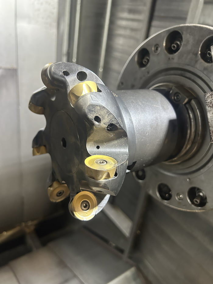 Button Insert Milling Cutter Been waiting to use this milling cutter for too long. 6” diameter, 1 ...