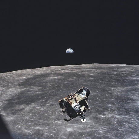 All people that have ever lived are in this picture except Michael Collins who was the one that took this picture. Talk about being all alone