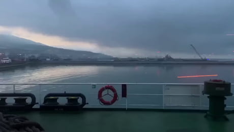 Russian air defense against a Ukrainian drone in the port of Novorossiysk
