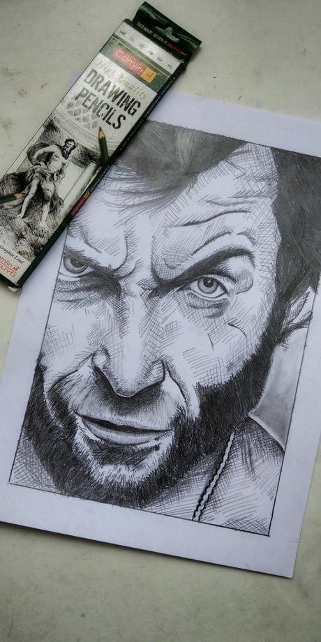 Buy Wolverinehugh Jackman Color Pencil Drawing Print Online in India  Etsy