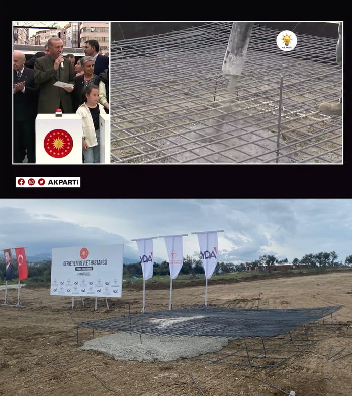 Erdogan Showing Off The Groundbreaking Ceremony For The New Hospital Vs ...