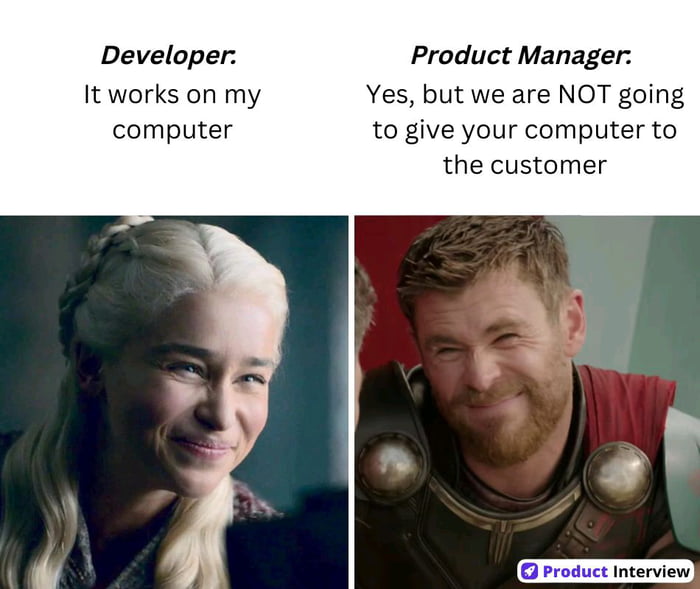 A healthy product manager and developer relationship 9gag