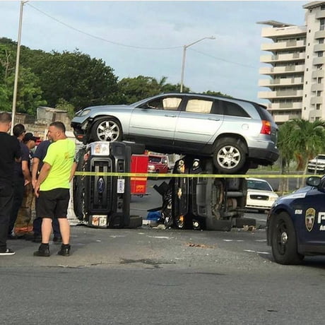This is the strangest car crash ever