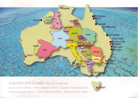 The True Size Of Australia Is Mind Blowing 9gag