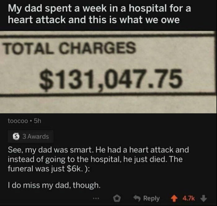 Its cheaper to die then to live