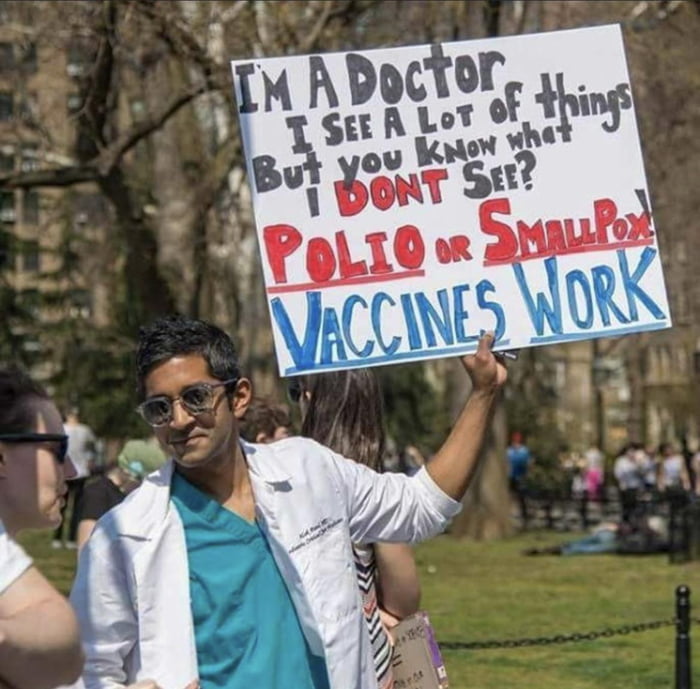 Doctor protesting. New York City.
