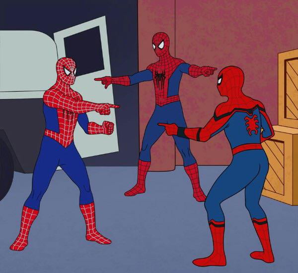 Tom Holland, Toby maguire And Andrew Garfield when they see each other ...