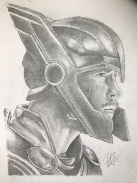 Iron Man (Robert Downey Jr) from Avengers: Endgame Colored Pencil Drawing  Print