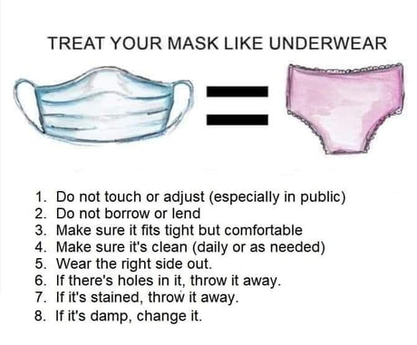 TREAT YOUR MASK LIKE UNDERWEAR - 9GAG