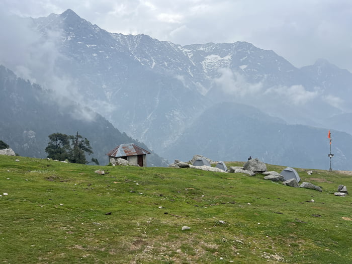 Jumping onto the bandwagon of no politics and nature pic. A place in Indian part of Himalayas, Triund trek, HP.