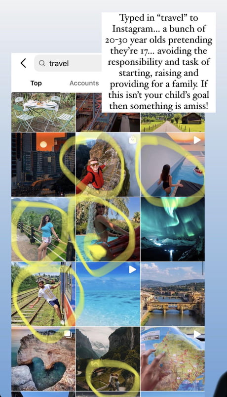 BREAKING NEWS: Young adults who like to travel are ‘avoiding the responsibility and task of raising and providing for a family’