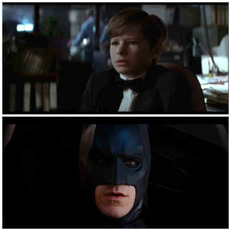 Just noticed that these two scenes, which supposed to represent the  beginning and end of batman's journey, used the exact same score. also love  the foreshadowing of gordon putting the cape on