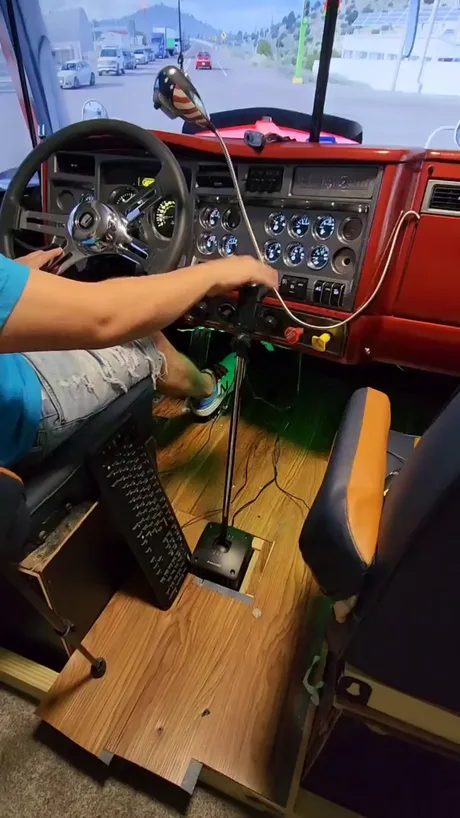 Man Creates Realistic Gaming Setup To Play 'Truck Simulator' - 9GAG