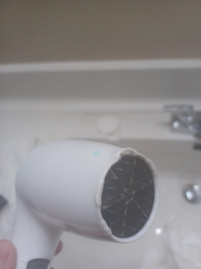 This hair dryer is melting itself 9GAG