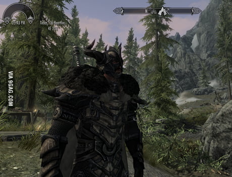 This Is Why I Love Skyrim Dragonbone Ebonsteel Armor With Nights Watch Cloak 9gag