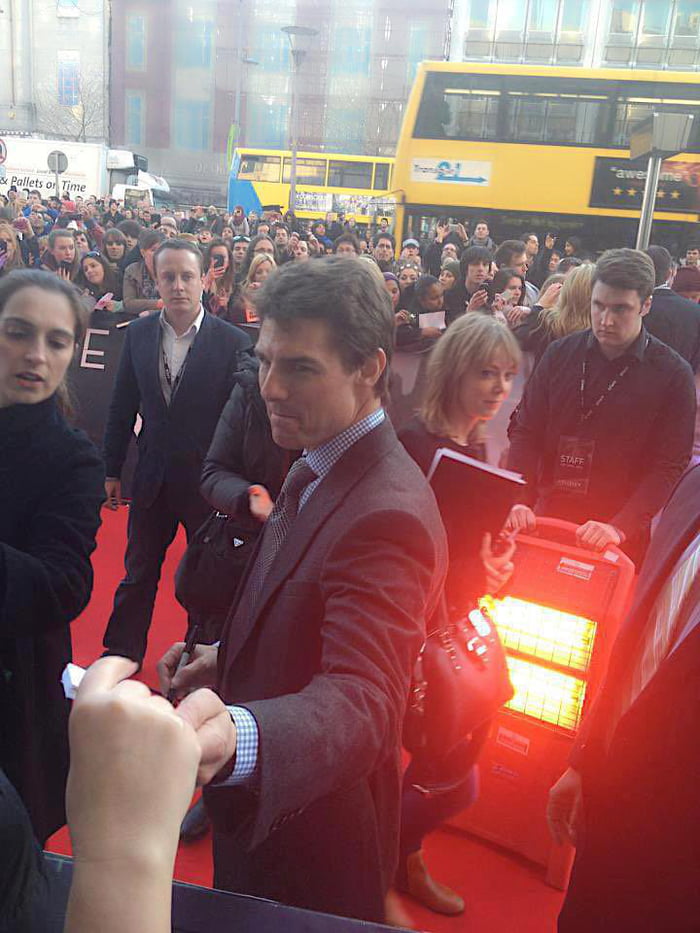 2013 when Tom Cruise made this lad follow him around with gas heater at Dublin premiere of Oblivion.