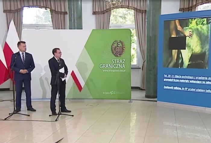At conference on migrant crisis, Polish politicians show migrant having sex with a donkey.