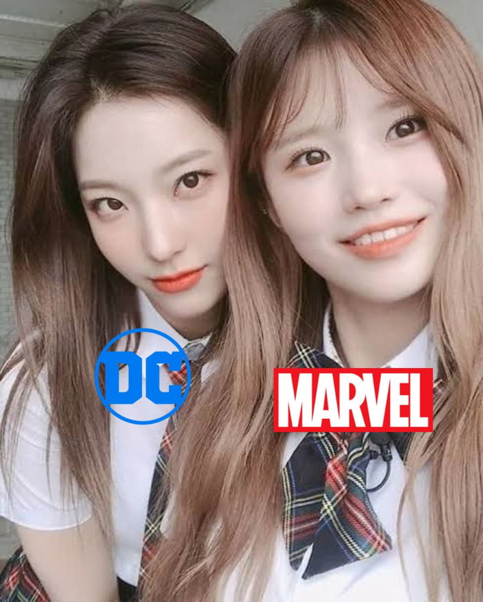 Photo : Fromis_9 Saerom and Hayoung as Superhero Cinematic Universes