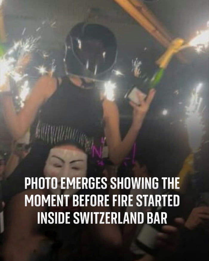 Switzerland bar fire: verified photo by Sky News.
