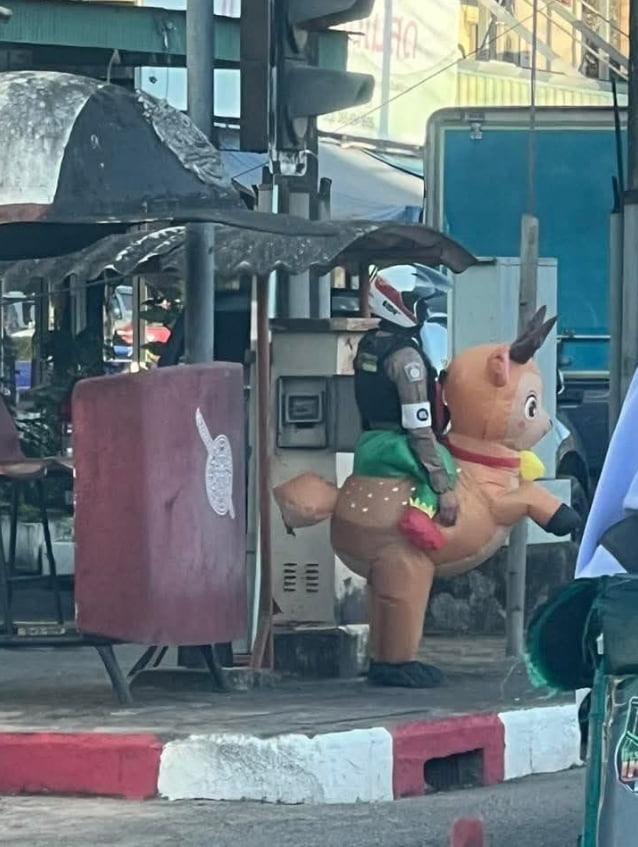 Just a normal day on the job for the Thai mounted police - 9GAG