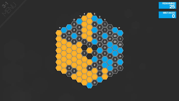 Has anyone played this game (Hexcells Plus)? This seems to be unsolvable without guessing.