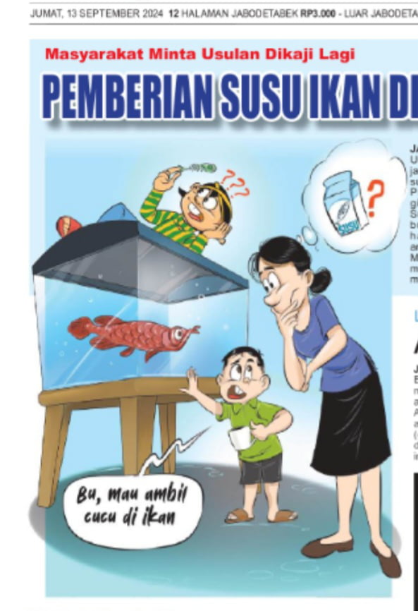 PEMBERIAN SUSU IKAN DINILAI BUANG ANGGARAN - 9GAG