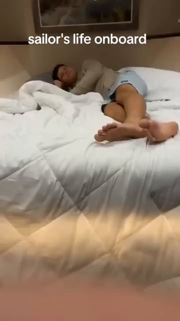 Just another day at sea for these sailors. The rocking never stops