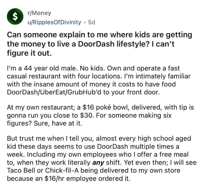 These are mostly people who don't realize how much you save on food when you prepare it yourself.