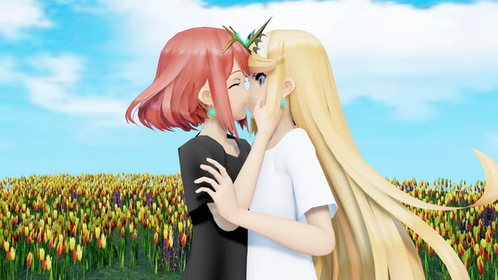 Pyra X Mythra Surprise Kiss 9gag