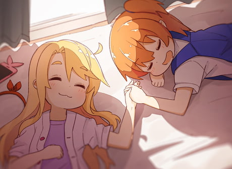 Noa and Hinata holding hands in their sleep (manse) - 9GAG