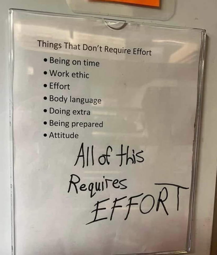 Effort put.