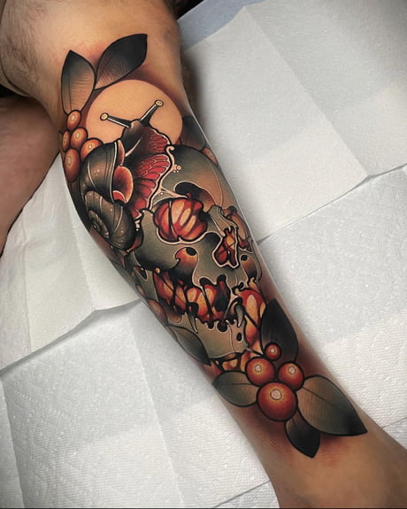 Flesh Electric Tattoo on Instagram Skullsnail  by villustrated   fleshelectrictattoo sanantoniotattooshop  sanantonioartist sanantoniotattooartist