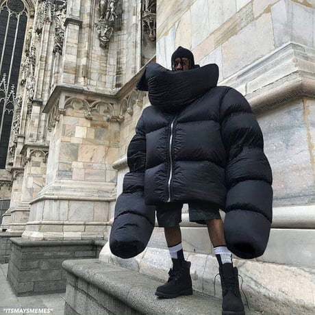 Wearing a winter coat in the summer sale