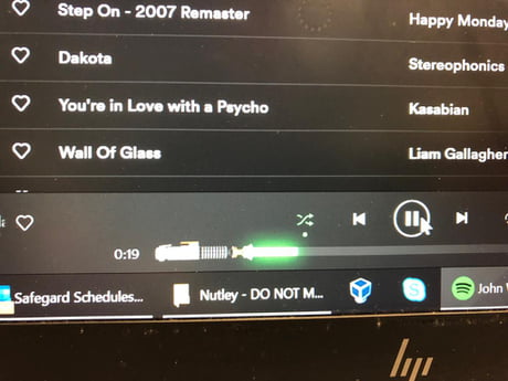 spotify lightsaber progress bar