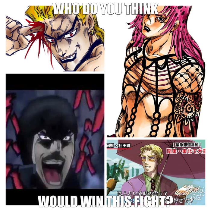 I see 2 different outcomes, one is kars getting a stand and winning ...