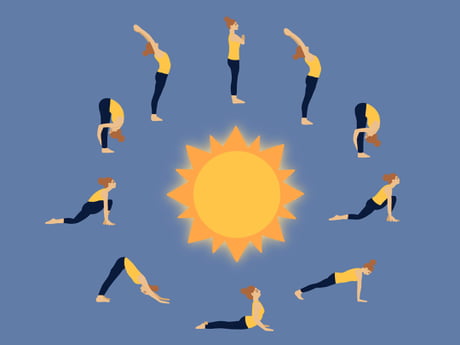 Sun Salutations yoga illustrations | Surya namaskar, Yoga illustration,  Kundalini yoga