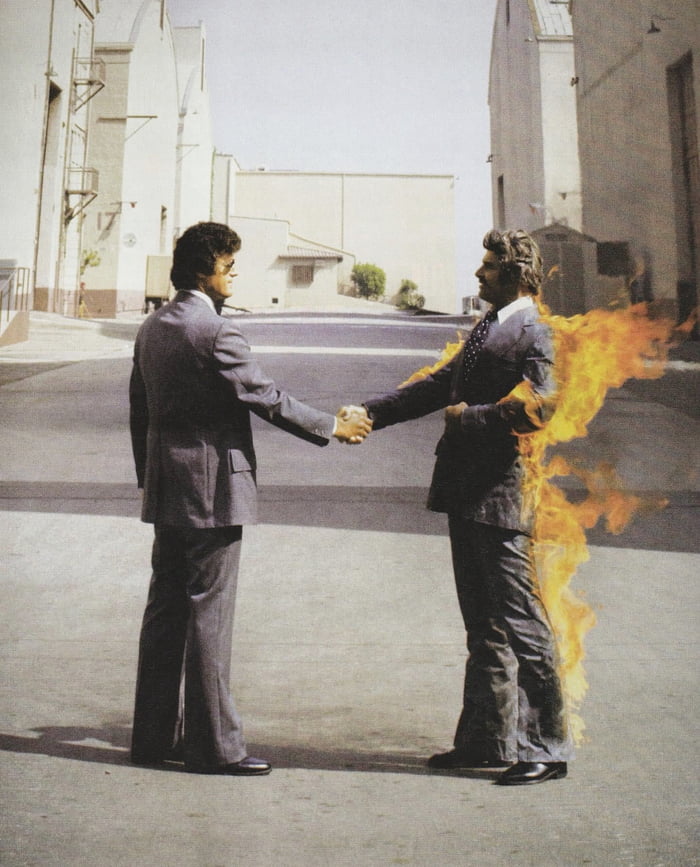 From the iconic photo shoot of Pink Floyd’s ‘Wish you were here’ album ...