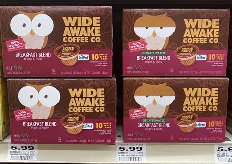 Coffee pod packaging where the normal 