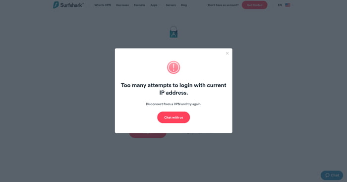 Surfshark VPN won't let you login to your Account while connected to ...