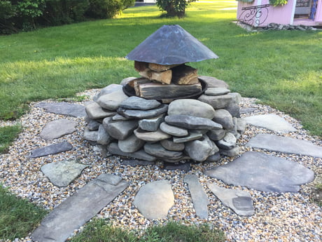 Made A Fire Pit From Field Stones And, What Type Of Mortar To Use For Fire Pit