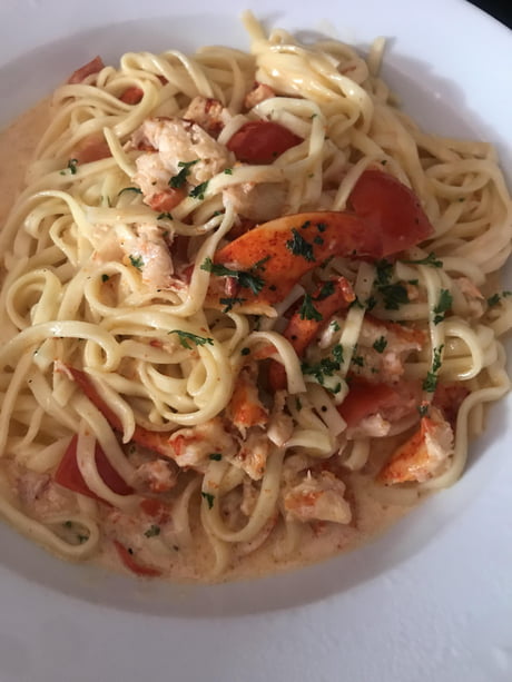 Lobster linguine in a white wine cream sauce - 9GAG