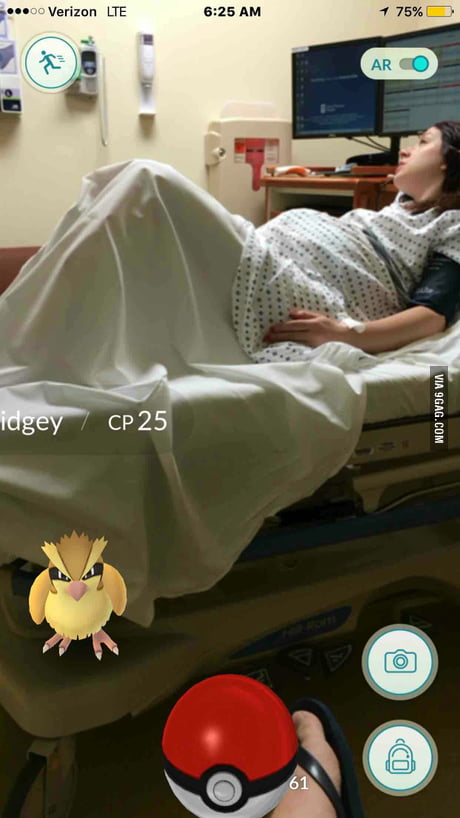 When your wife is about to have a baby and a Pokemon shows up and you have to low-key catch it...