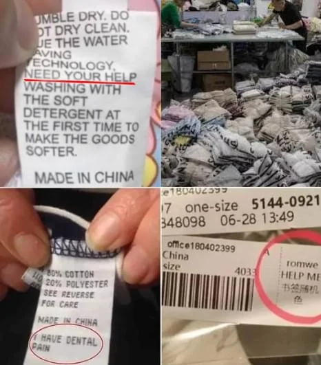 In 2022, customers saw SHEIN clothing tags with emergency SOS messages written onto them, traced from China