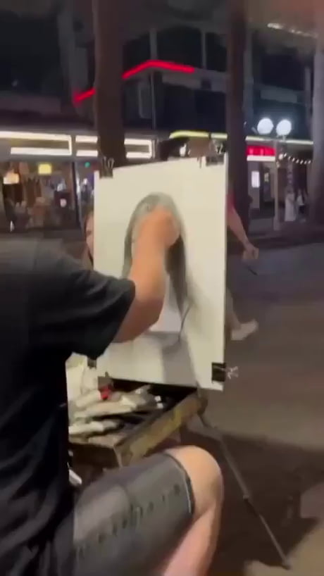 This artist's talent is just mind-blowing, and her reaction is priceless