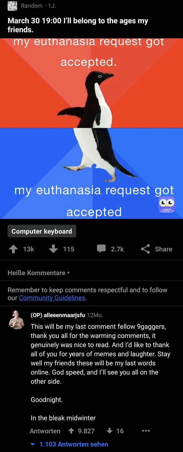 This is your yearly reminder of the value a good nights sleep . 5 years since the passing of alleeenmaarjsfu. RIP fellow 9gagger .