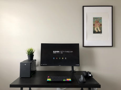 New setup with fake Ikea potted plant - 9GAG