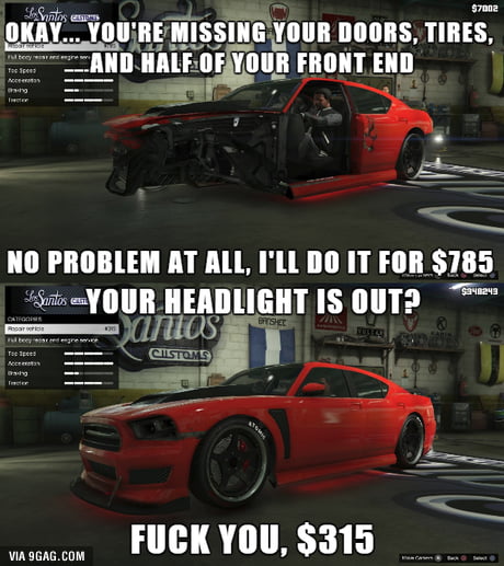I don't think anyone can understand Los Santos Customs pricing. - 9GAG