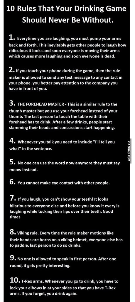 10 Hilarious Drinking Game Rules. - 9GAG