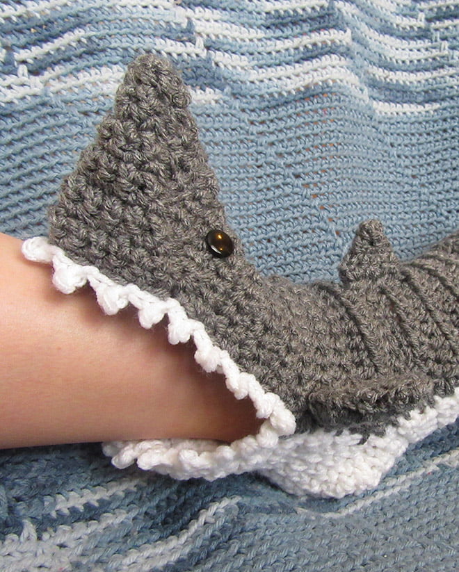 These Crochet Shark Bite Slippers Look Like They're Attacking Your Feet